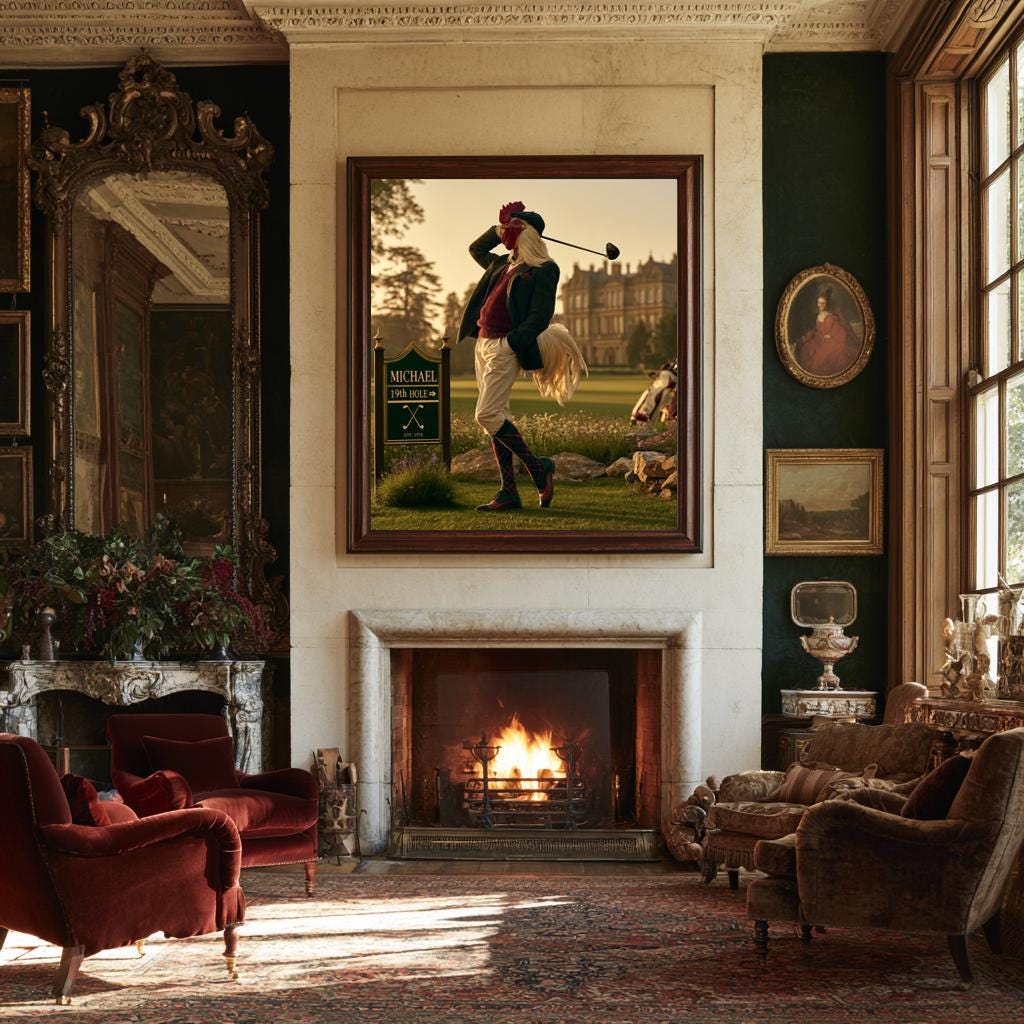 Personalized Vintage Golf Wall Art ,  Unique Golf Gift , Golf Art