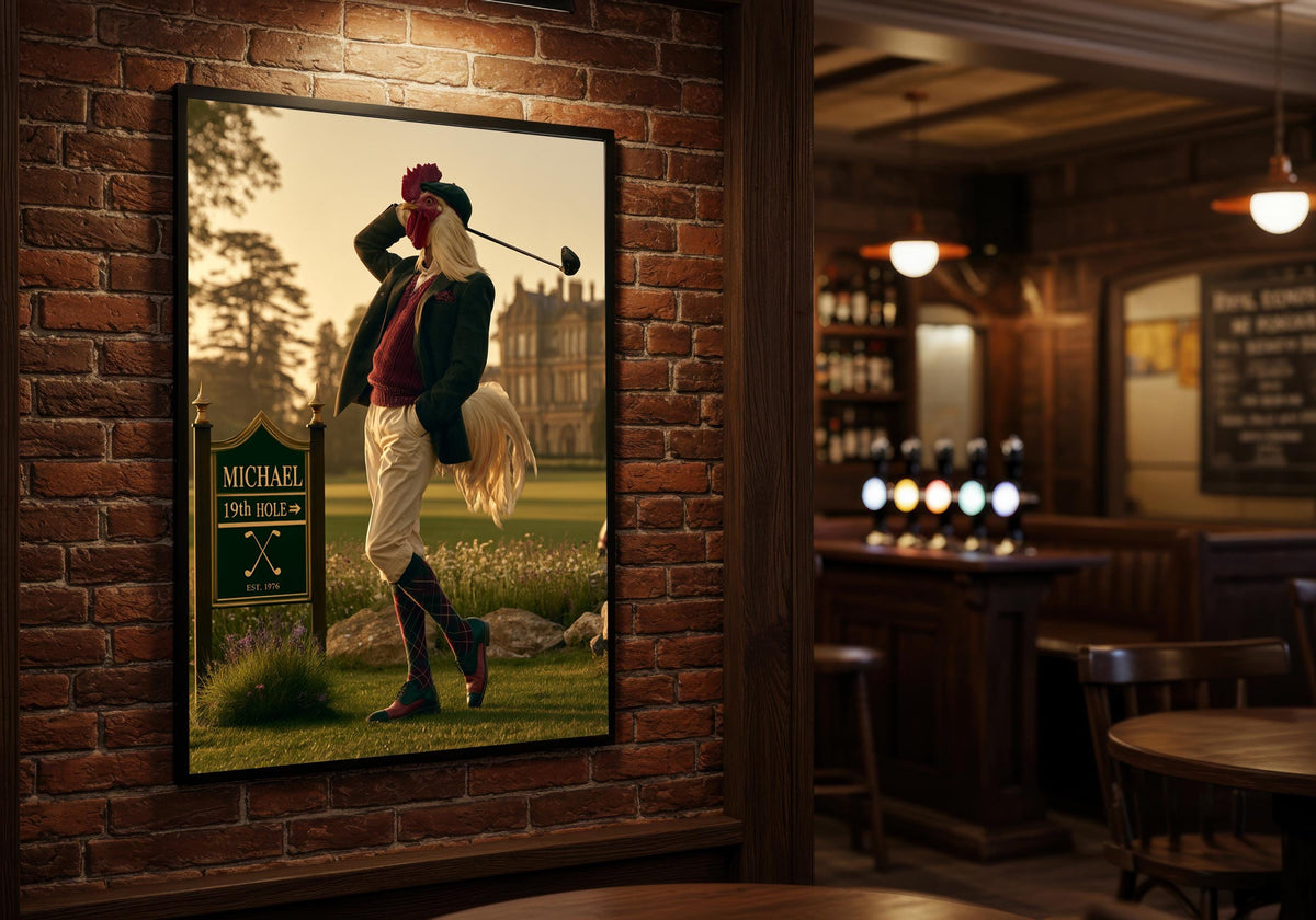 Personalized Vintage Golf Wall Art ,  Unique Golf Gift , Golf Art