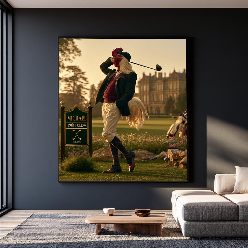Personalized Vintage Golf Wall Art ,  Unique Golf Gift , Golf Art
